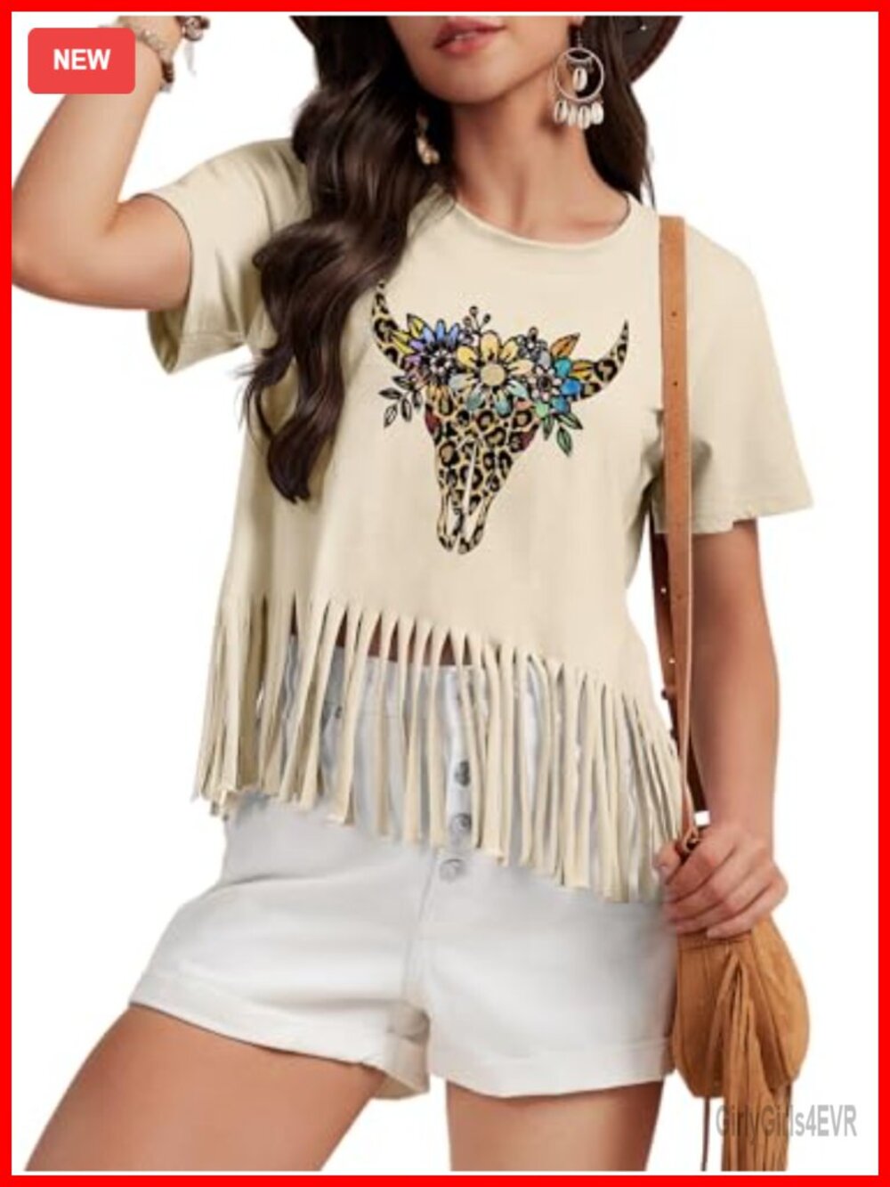 Women's Western Fringe Graphic Tee Short Sleeve Cowgirl Shirt Country Concert